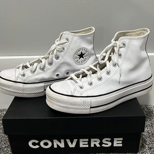 8 1/2 size Platformed White Converse
